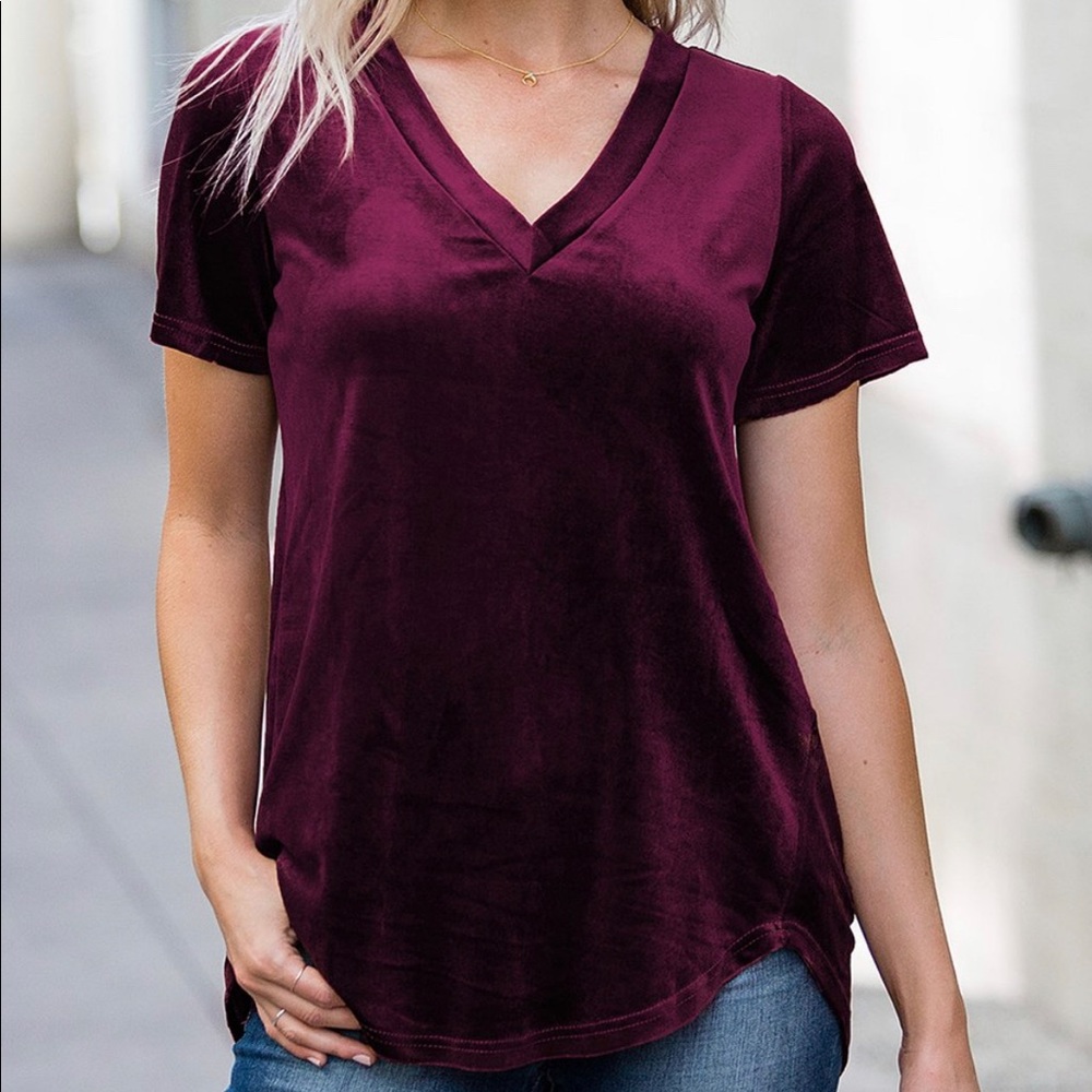 Crushed velvet top